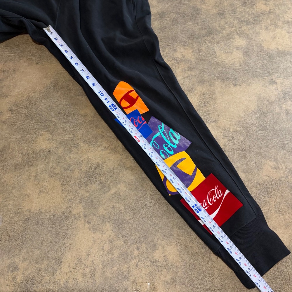 Champion Sweatpants Mens Large Black Coca-Cola Reverse Weave Joggers Graphic - Picture 8 of 12